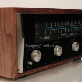 McIntosh MR73 Tuner in Walnut L52 replica case left